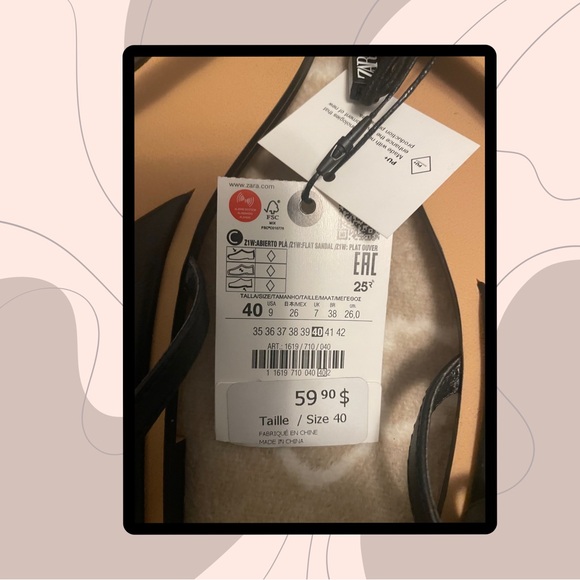 Zara sandals with pearl embellishments. Size 40. - Picture 2 of 3